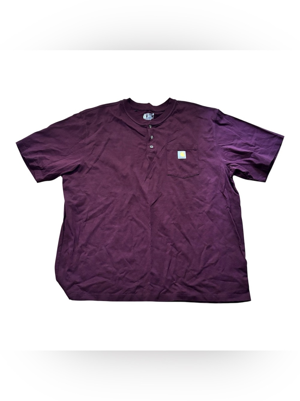 Carhartt Men's Short-Sleeve Pocket Henley T-Shirt 2XL Red Maroon Loose Fit Maroo